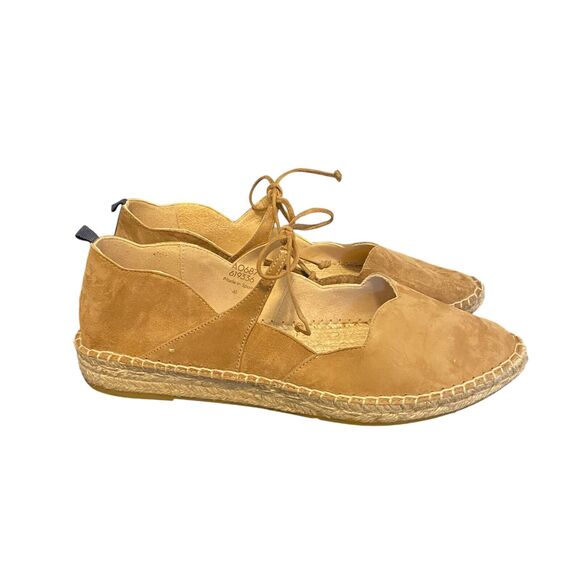 Boden Suede Neutral Tie Strap Espadrilles Sandals Sz 41 Boho Cottagecore Prairie - Picture 2 of 11